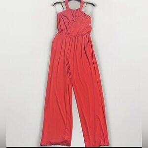 Jessica Simpson Vibrant Red Blouson Halter Jumpsuit Size Small, girls night